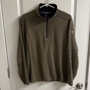 Kuhl Men's Olive/Brown Half-Zip Sweater